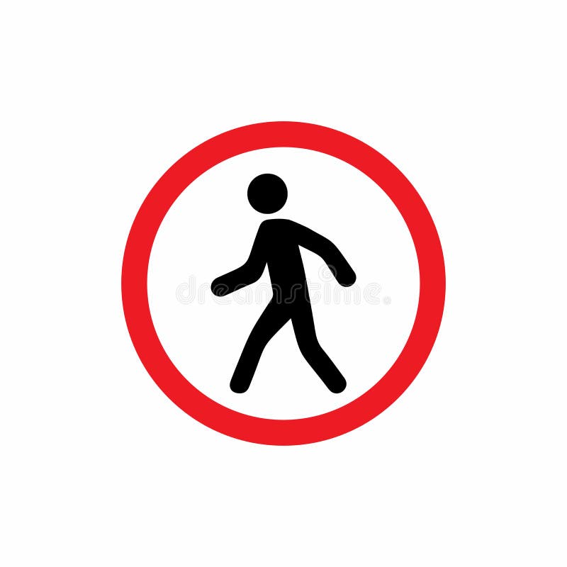 Pedestrians zabraniający szyldowy wektorowy projekt