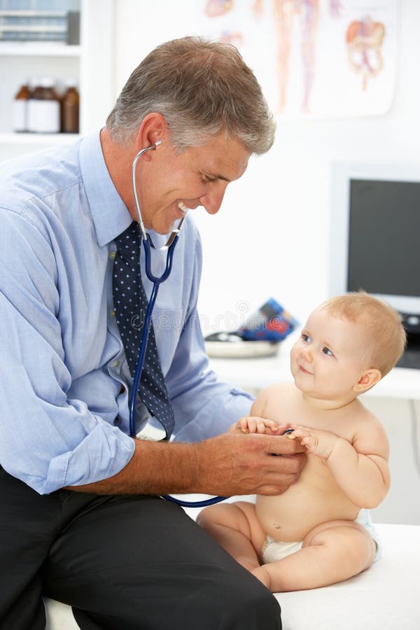 Pediatrician with baby stock image. Image of baby, doctor 19905517