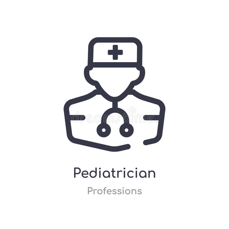 pediatrician outline icon. isolated line vector illustration from professions collection. editable thin stroke pediatrician icon stock illustration pediatrician outline icon. isolated line vector illustration from professions collection. editable thin stroke pediatrician icon stock illustration