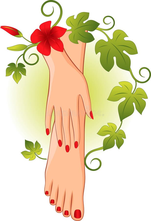 Pedicure de la manicura stock de ilustración Pedicure de la manicura stock de ilustración