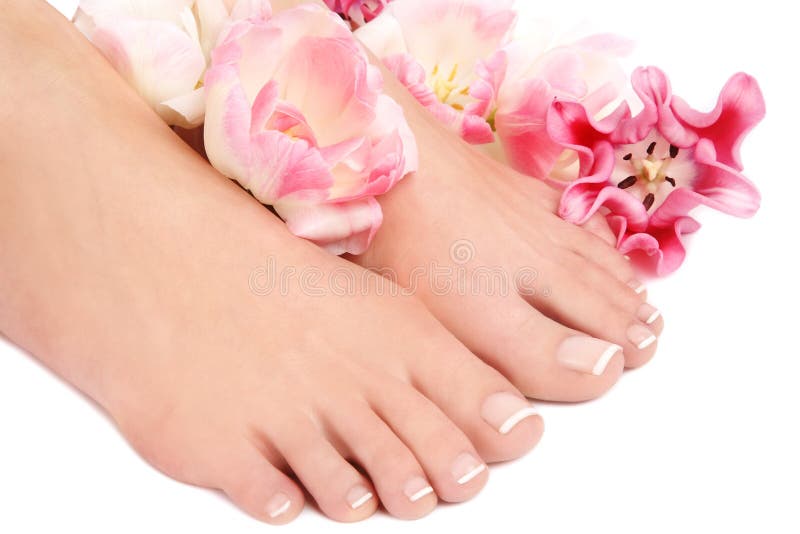 Pedicure français images libres de droits Pedicure français images libres de droits
