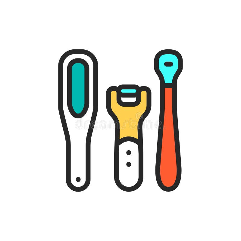 Pedicure Instruments Color Line Icon. Tools: Foot File, Scrubber, Shaver  Hard Skin Remover. Feet Care. Nail Service Stock Vector - Illustration of  isolated, collection: 157765276