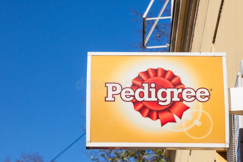 Pedigree petfoods logo on a local retail pet store in belgrade.