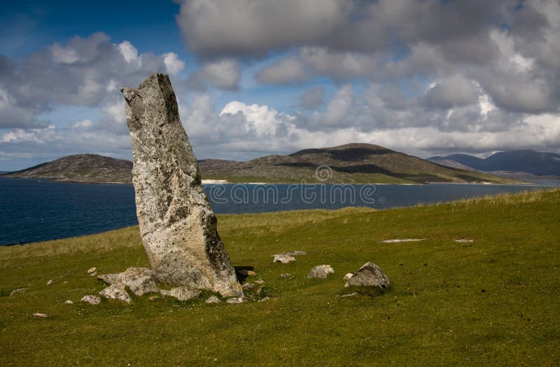 Pedra de MacLeod, Nisabost, Harris, Scotl imagens de stock royalty free Pedra de MacLeod, Nisabost, Harris, Scotl imagens de stock royalty free