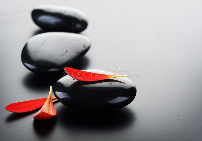 Pedras do zen dos termas