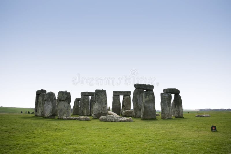 Prehistoric standing stone circle of stonehenge on salisbury plain wiltshire england uk. Prehistoric standing stone circle of stonehenge on salisbury plain wiltshire england uk