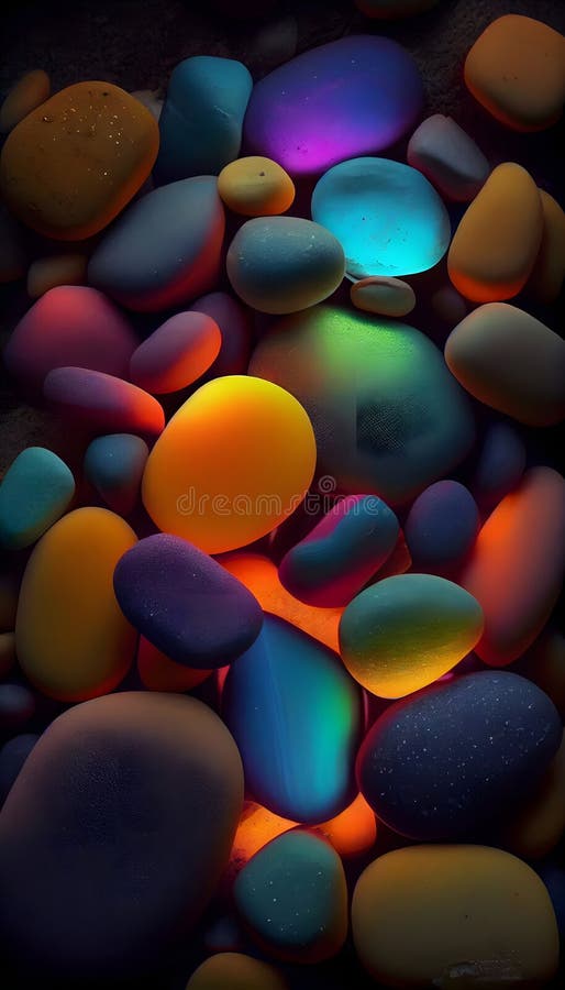 Pedras legais neon. Wallpaper neon brilhando pedras legais. criado com o ai