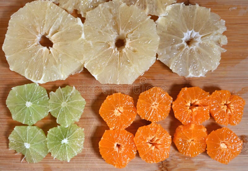 Peeled Citrus Slices royalty free stock photography