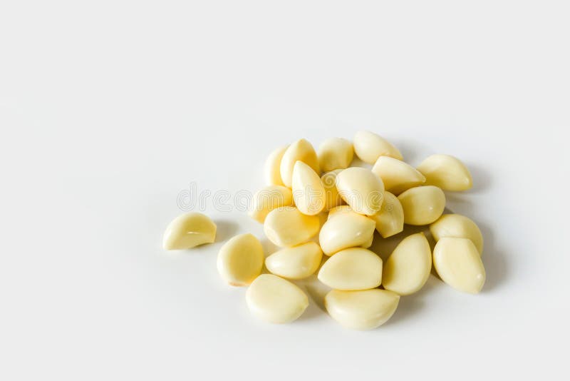 Peeled Cloves of Garlic on White Background Stock Photo Image of