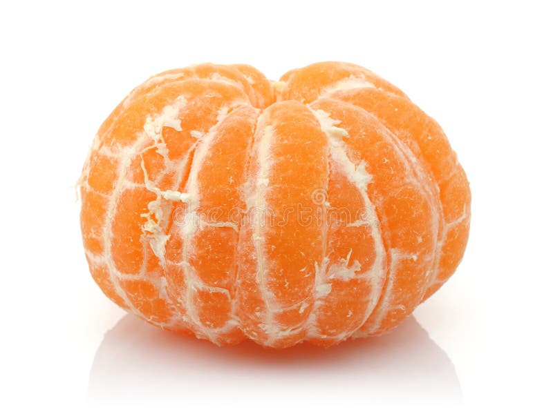 Peeled Fresh Tangerine Fruit Isolated on White Stock Photo Image of