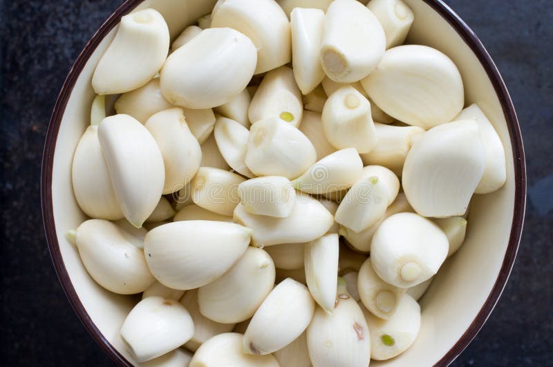 Peeled Garlic Cloves Top View Stock Photo Image of peeled, spicy