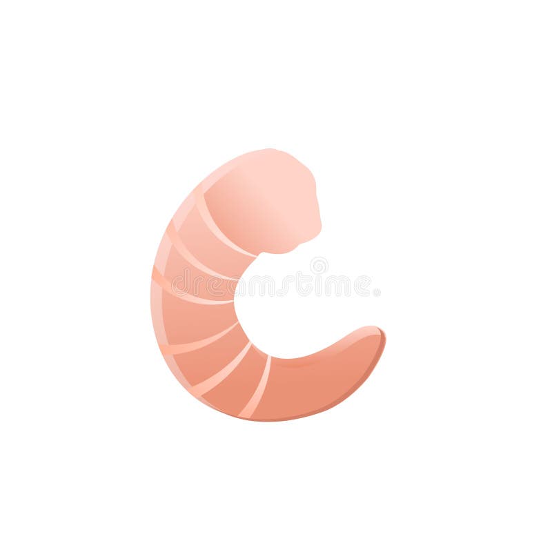 Peeled shrimp icon. Seafood related sign. Ingredient for pizza for menu, label, logo stock illustration Peeled shrimp icon. Seafood related sign. Ingredient for pizza for menu, label, logo stock illustration