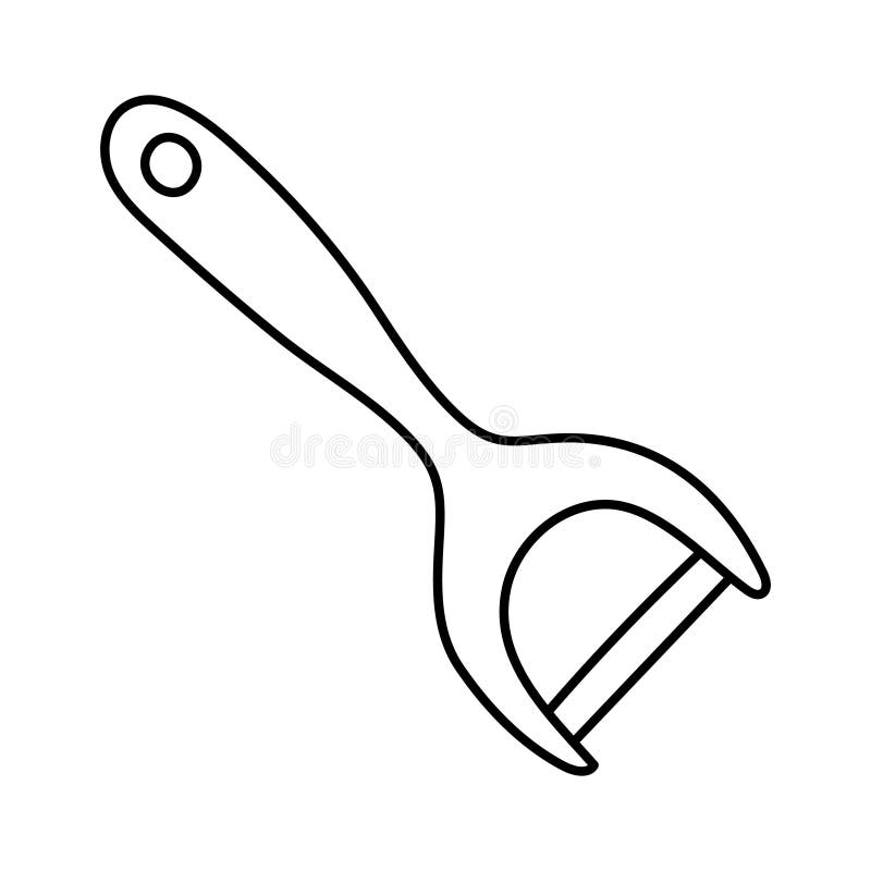 Peeler. Kitchenware Sketch. Doodle Line Vector Kitchen Utensil and Tool