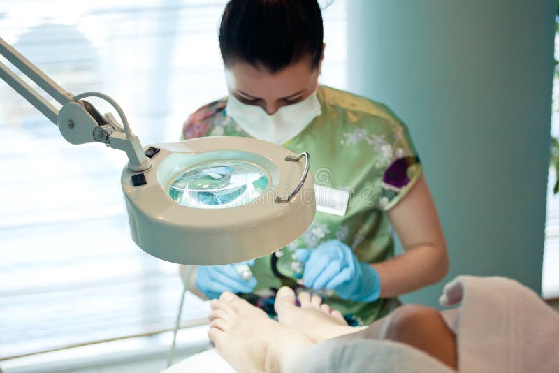 Peeling Feet Pedicure Procedure Stock Image Image of doctor