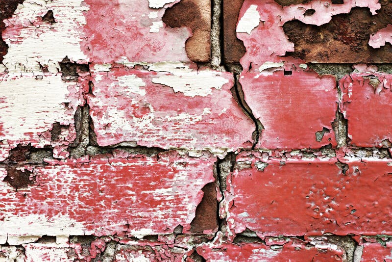 Peeling Old Painted Brick Wall Stock Image Image 7442629
