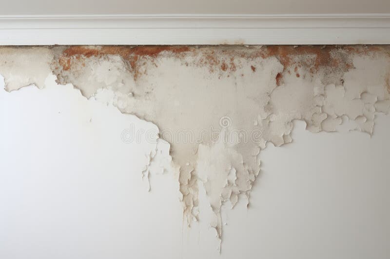 Peeling Paint and Mold on the Wall Stock Photo Image of brown, stain