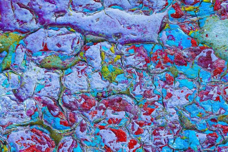 Peeling Paint On The Old Rough Concrete Texture Surface Stock Photo