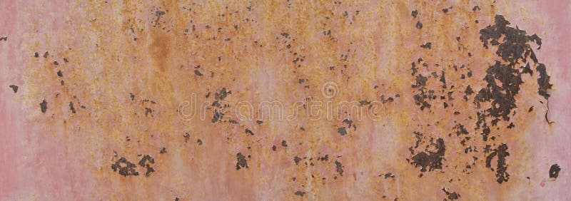 Peeling paint on the rust wall. Empty for design, pattern, cover, overlay texture, background and other, Surface of old steel