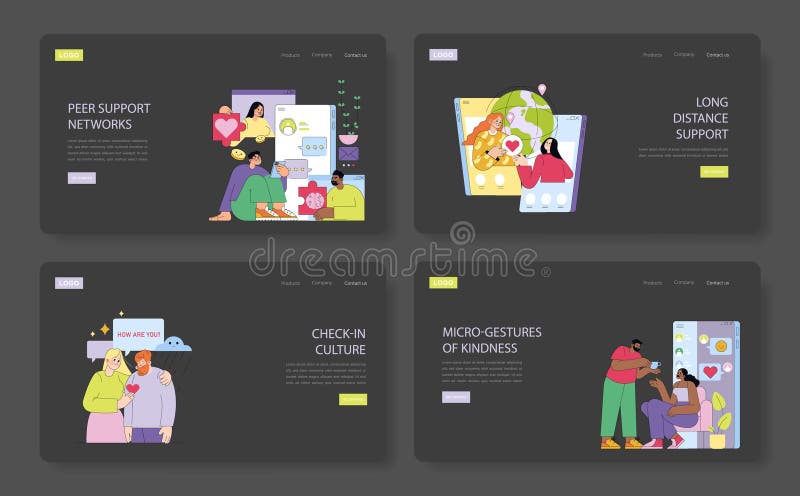 Peer Support Networks and Long royalty free illustration