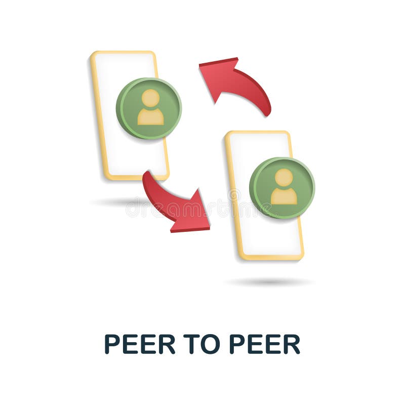 Peer To Peer Icon 3d Illustration from Fintech Collection Stock Vector
