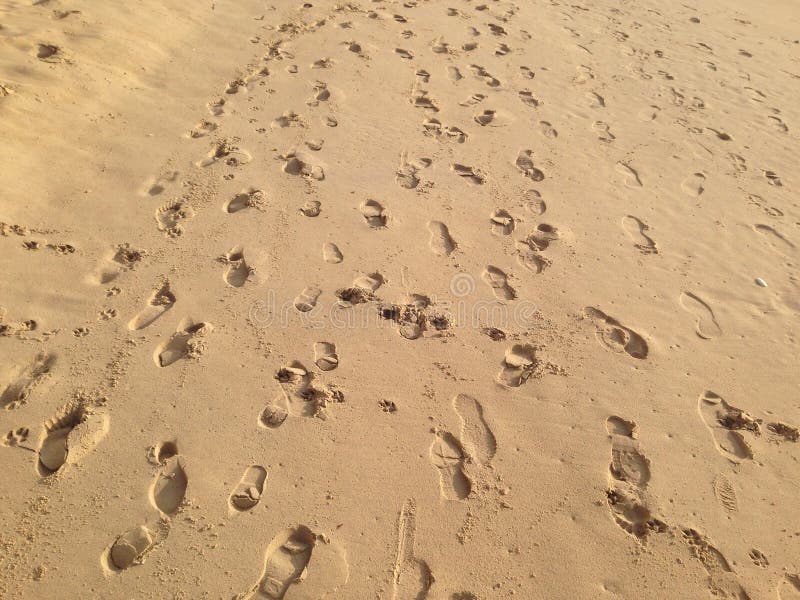 Download Pegadas na areia imagem de stock. Imagem de homem, praia - 65577645