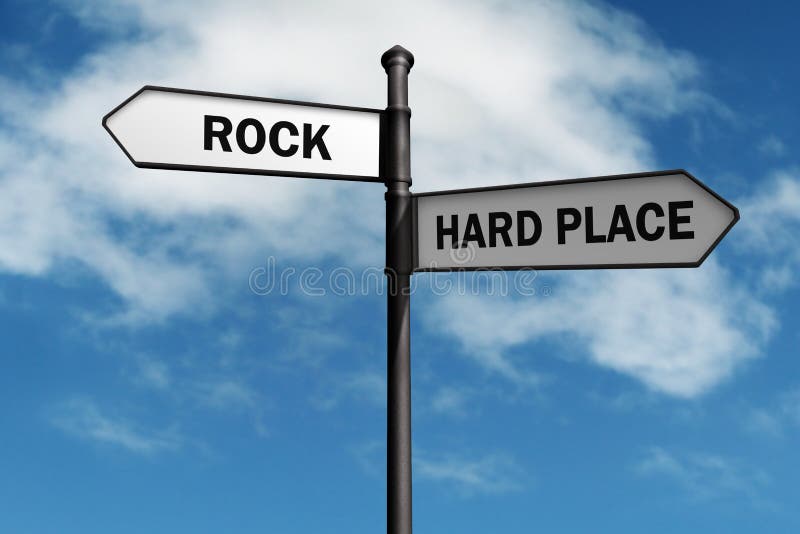 Pegado entre una roca y un lugar duro