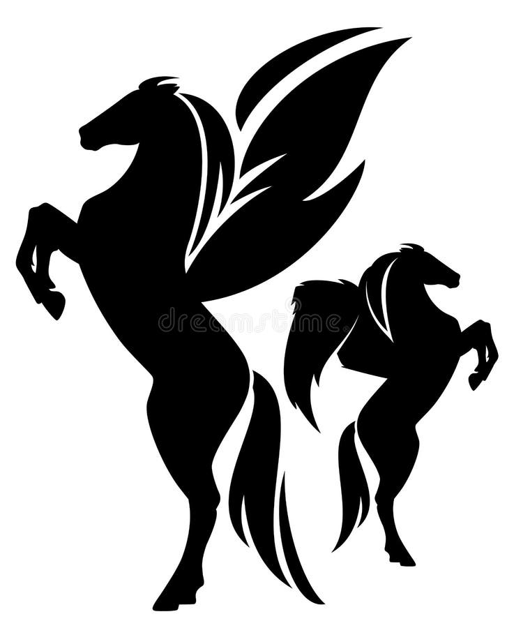 Pegasus silhouette design stock illustration Pegasus silhouette design stock illustration