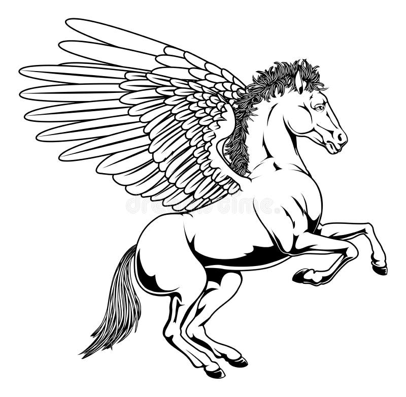 Pegasus illustration royaltyfri illustrationer Pegasus illustration royaltyfri illustrationer