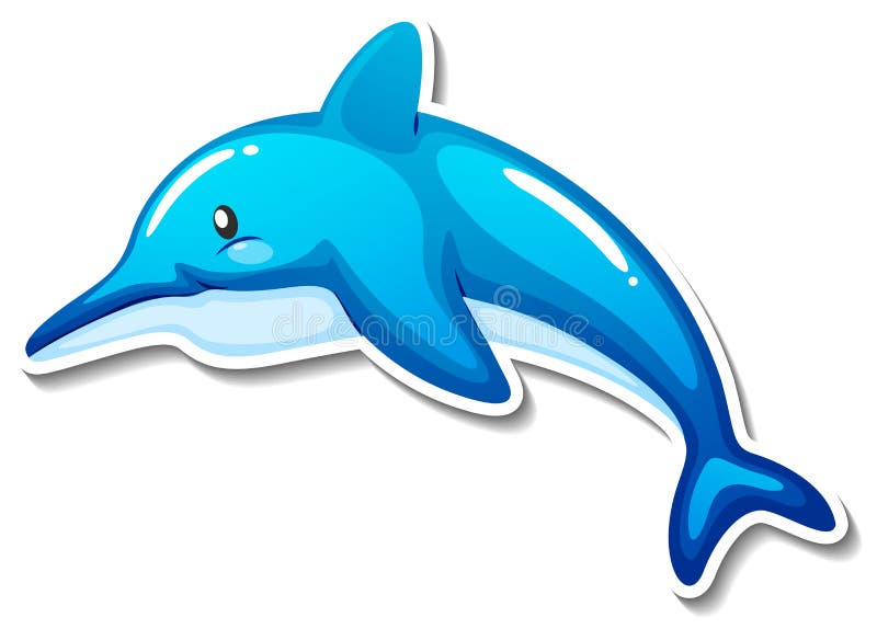 Pegatina De Dibujos Animados De Animales De Mar Delfines Ilustración del  Vector - Ilustración de vivir, animal: 227266839