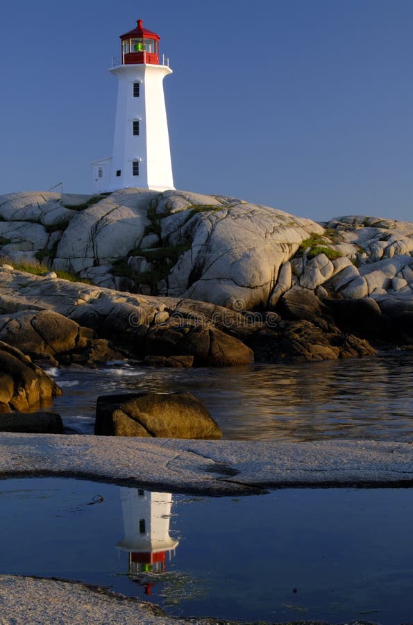 Peggy's Cove Lighthouse. Verticle Framing Of Peggy's Cove Lighthouse Nova Scotia, Canada Peggy's Cove Lighthouse. Verticle Framing Of Peggy's Cove Lighthouse Nova Scotia, Canada