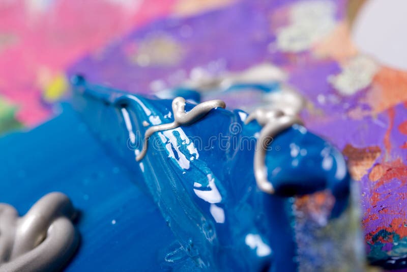 Pourriture épaisse De Peinture Acrylique Sur Carreaux En Céramique  Formation Artistique Image stock - Image du abstrait, gants: 161024939