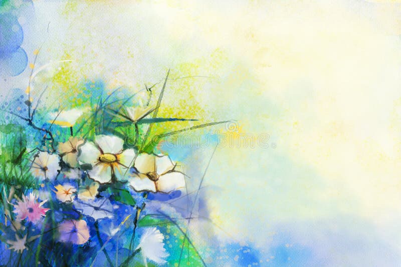 Peinture abstraite d'aquarelle de fleur Fleurs de pré de peinture de main illustration de vecteur Peinture abstraite d'aquarelle de fleur Fleurs de pré de peinture de main illustration de vecteur