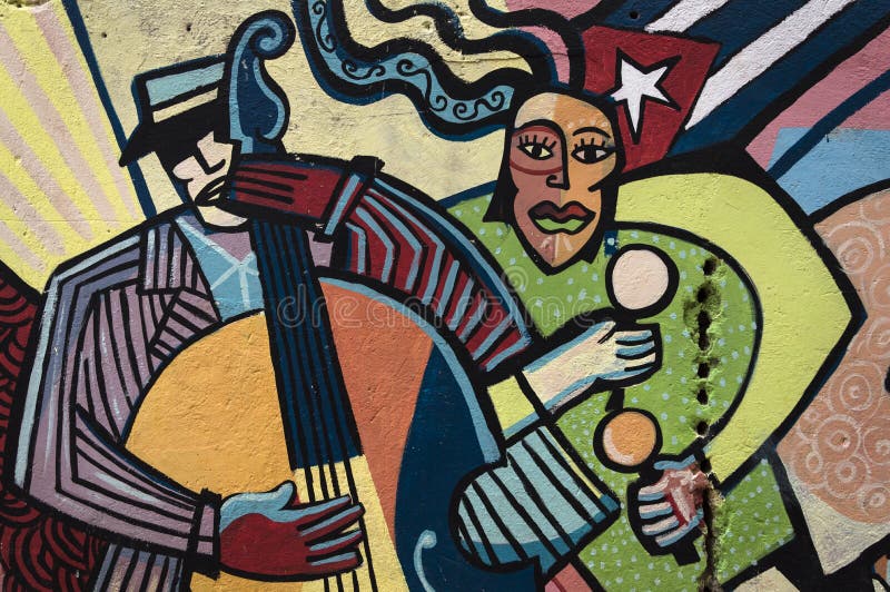 Peinture de mur colorée à La Havane, Cuba images libres de droits Peinture de mur colorée à La Havane, Cuba images libres de droits