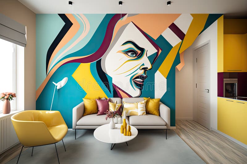 Peinture moderne abstraite et colorée pour votre décoration murale !  Rendez-vous sur Artwal…