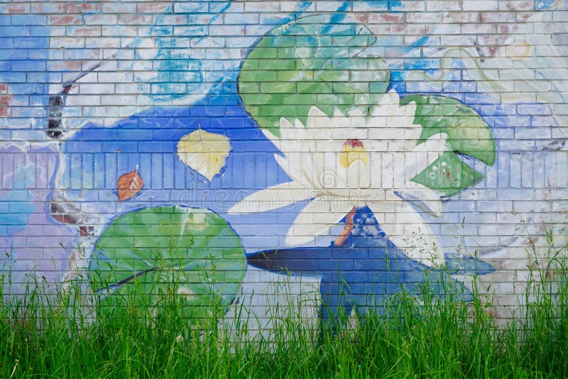 Décoration murale design Lotus graffiti