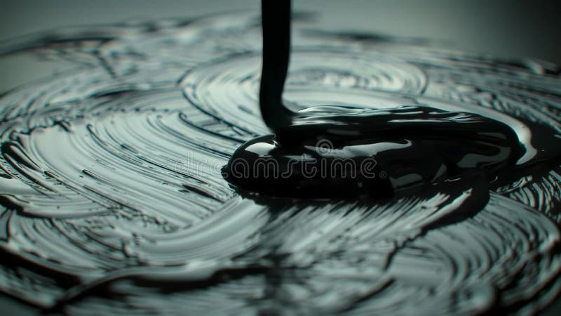 Peinture noire tourbillonnant dans la texture liquide abstraite illustration stock