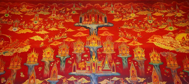 Peinture thaïe sur le mur dans le temple illustration de vecteur Peinture thaïe sur le mur dans le temple illustration de vecteur