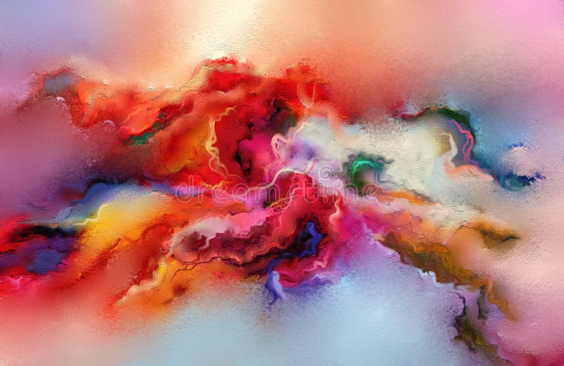 Peinture à l'huile colorée abstraite sur la texture de toile illustration stock Peinture à l'huile colorée abstraite sur la texture de toile illustration stock