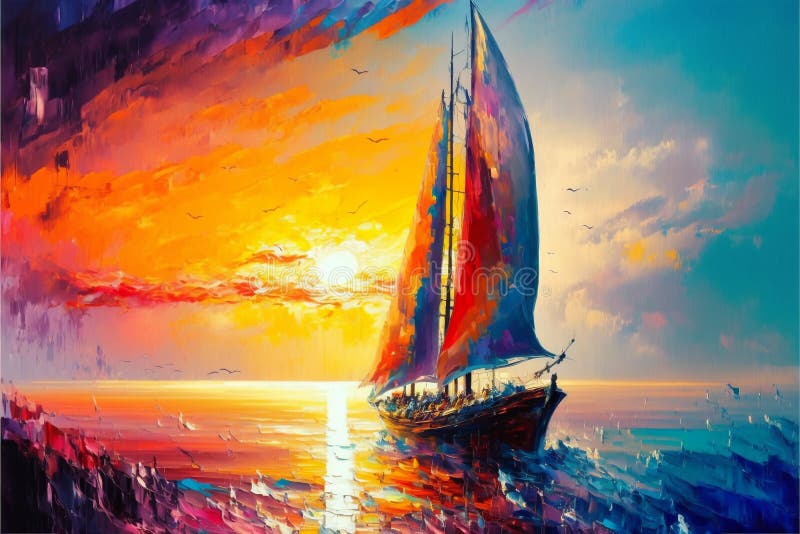 Illustration peinture à l'huile colorée sur toile texture créative illustration numérique peinture. cette illustration est générée à l'aide d'un ai.