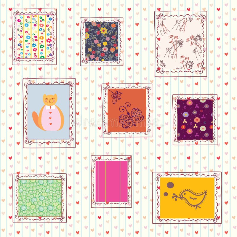 Peintures drôles sur le mur illustration de vecteur Peintures drôles sur le mur illustration de vecteur