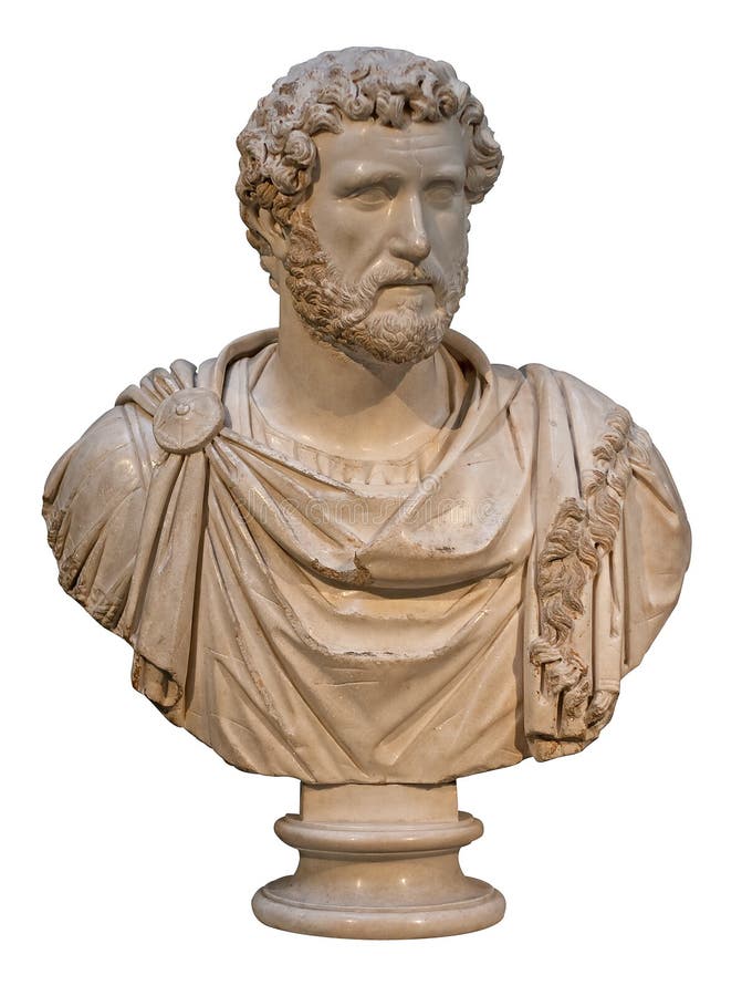 Peito de mármore do imperador romano Antoninus Pius