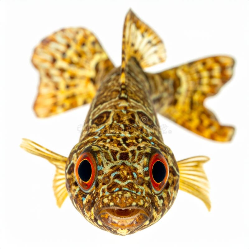 Peixe-dourado malhado único com olhos expressivos ilustração royalty free