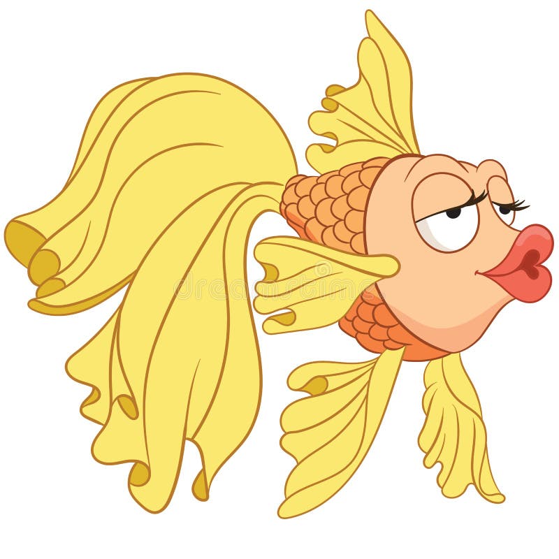 Peixes coloridos do ouro do peixe dourado dos desenhos animados ilustração do vetor