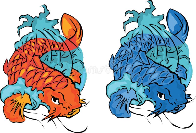 Peixes de Koi ilustração royalty free Peixes de Koi ilustração royalty free
