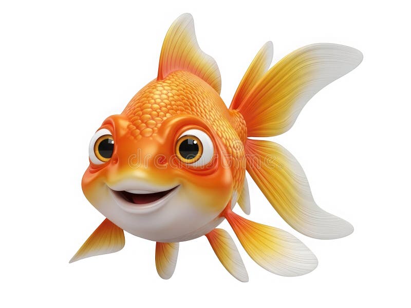 Peixinho dourado laranja alegre com olhos grandes ilustração royalty free