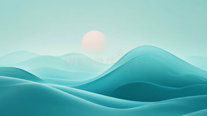 Pejzaż Górski Serene przy zachodzie słońca ilustracja wektor