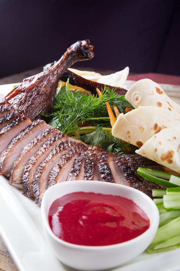 Sliced peking duck stock photo. Image of poultry, cuisine 113080672