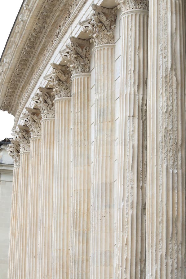 Pelare av Roman Temple Maison Carrée, Nimes, Frankrike royaltyfri fotografi Pelare av Roman Temple Maison Carrée, Nimes, Frankrike royaltyfri fotografi