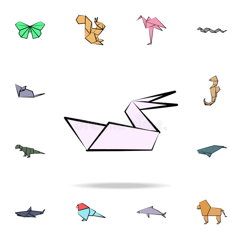 pelican colored origami icon. Detailed set of origami animal in hand drawn style icons. Premium graphic design. One of the royalty free illustration pelican colored origami icon. Detailed set of origami animal in hand drawn style icons. Premium graphic design. One of the royalty free illustration