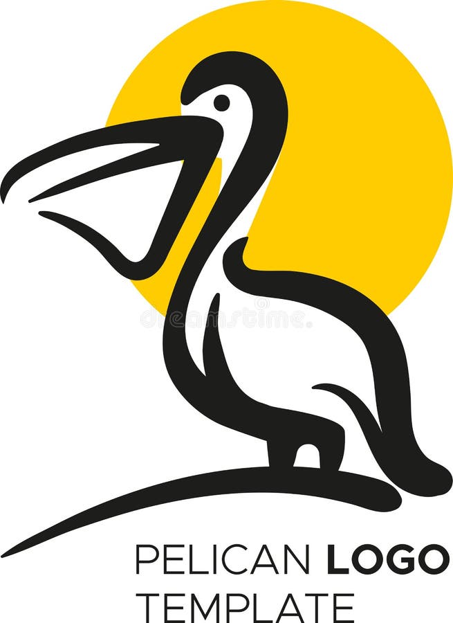 Pelican logo template stock vector. Illustration of flat 249456905